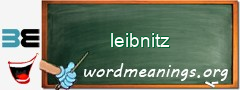 WordMeaning blackboard for leibnitz